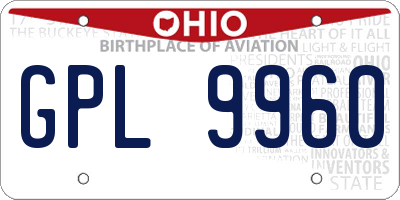 OH license plate GPL9960