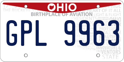 OH license plate GPL9963