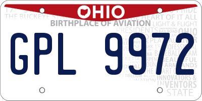 OH license plate GPL9972