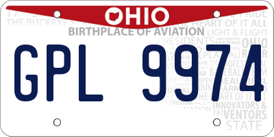 OH license plate GPL9974