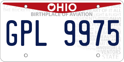 OH license plate GPL9975