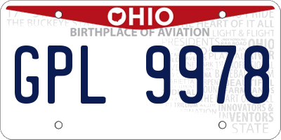 OH license plate GPL9978