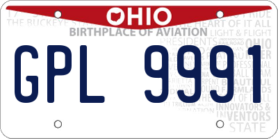 OH license plate GPL9991