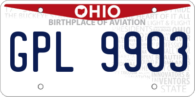 OH license plate GPL9993