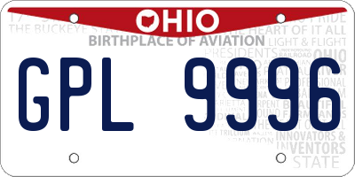 OH license plate GPL9996