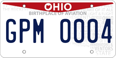 OH license plate GPM0004