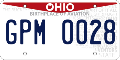 OH license plate GPM0028
