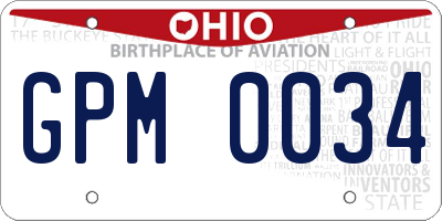 OH license plate GPM0034
