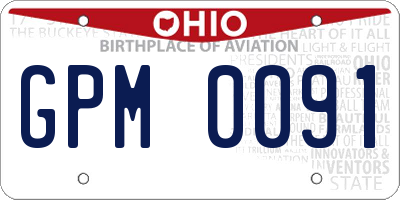 OH license plate GPM0091