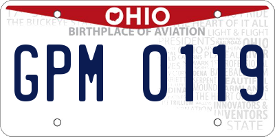 OH license plate GPM0119