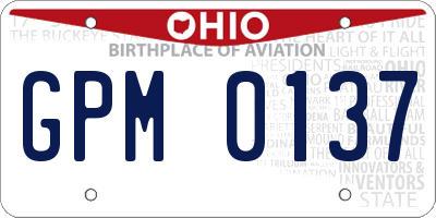 OH license plate GPM0137