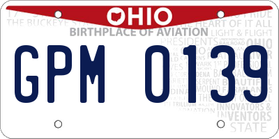 OH license plate GPM0139