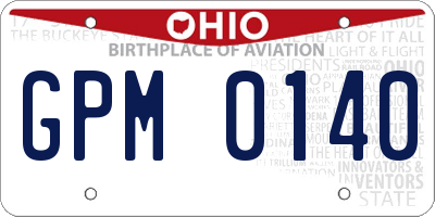 OH license plate GPM0140