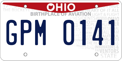OH license plate GPM0141