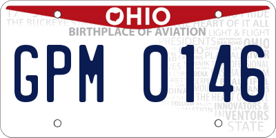 OH license plate GPM0146