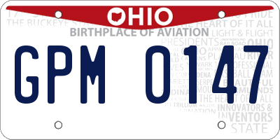 OH license plate GPM0147