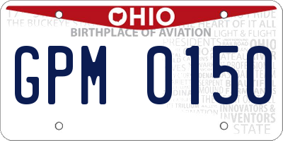 OH license plate GPM0150