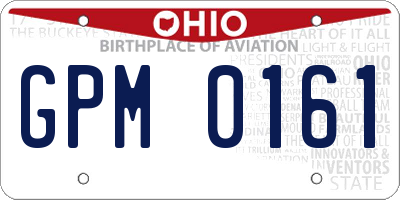 OH license plate GPM0161