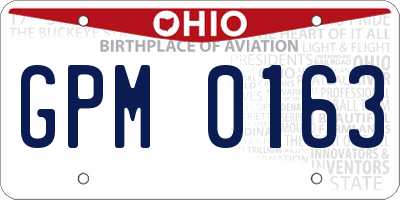 OH license plate GPM0163