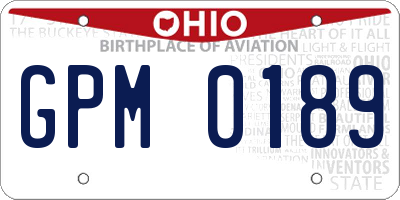 OH license plate GPM0189