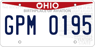 OH license plate GPM0195
