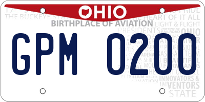 OH license plate GPM0200