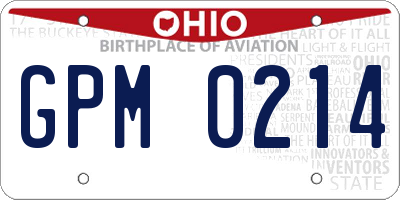 OH license plate GPM0214