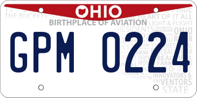 OH license plate GPM0224