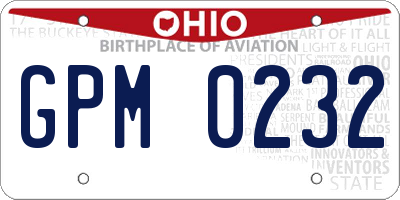 OH license plate GPM0232