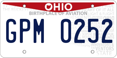 OH license plate GPM0252