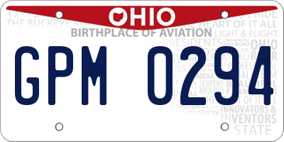 OH license plate GPM0294