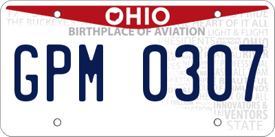 OH license plate GPM0307