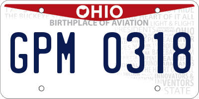 OH license plate GPM0318