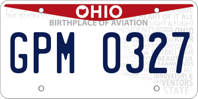 OH license plate GPM0327