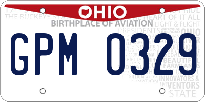 OH license plate GPM0329