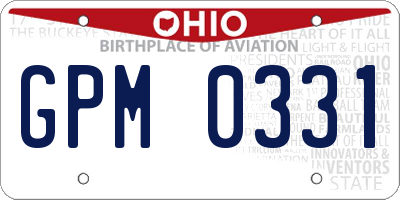OH license plate GPM0331