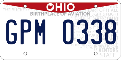 OH license plate GPM0338