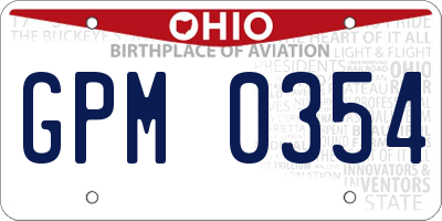 OH license plate GPM0354