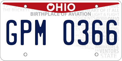 OH license plate GPM0366