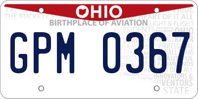 OH license plate GPM0367