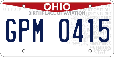 OH license plate GPM0415