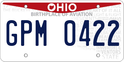 OH license plate GPM0422