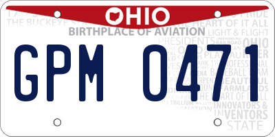 OH license plate GPM0471