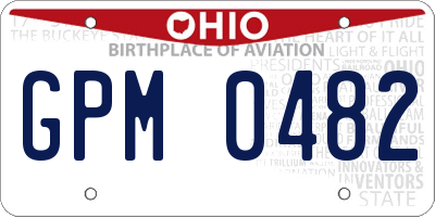 OH license plate GPM0482