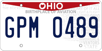 OH license plate GPM0489