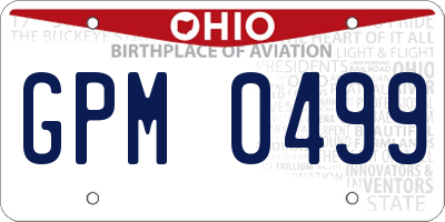 OH license plate GPM0499