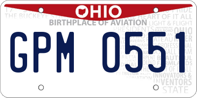 OH license plate GPM0551