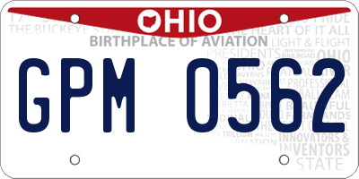 OH license plate GPM0562
