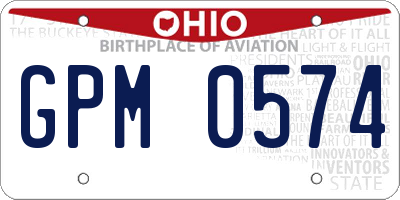 OH license plate GPM0574