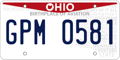 OH license plate GPM0581